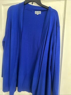 JM Collection Royal Blue Open-Front Women's Cardigan